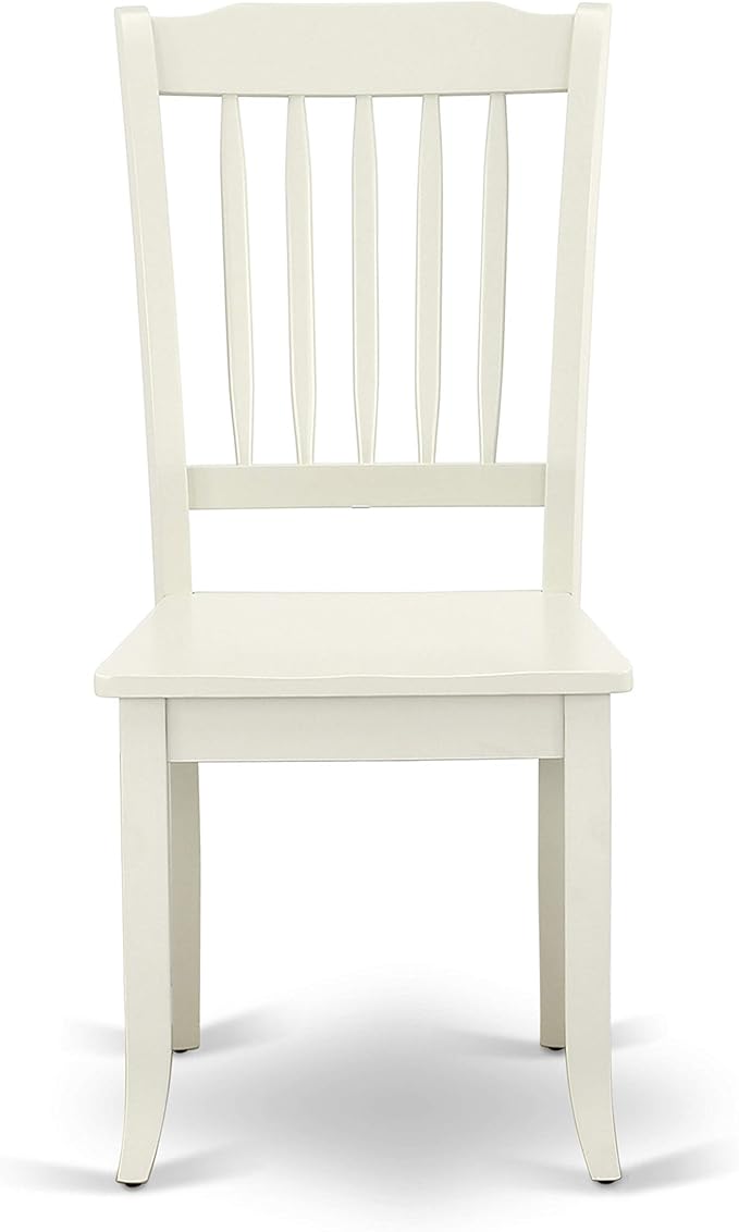 East West Furniture HBDA5-LWH-W 5 Piece Dinette Set for 4 Includes a Round Dining Room Table with Pedestal and 4 Kitchen Dining Chairs, 42x42 Inch, Linen White