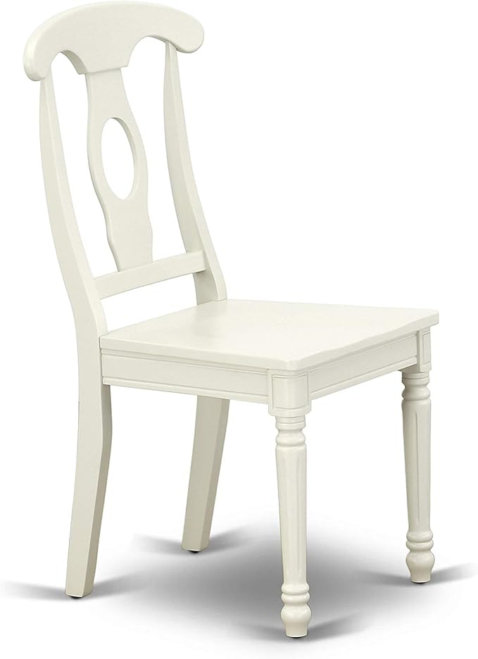 East West Furniture DOKE9-LWH-W 9 Piece Dining Set Includes a Rectangle Dining Table with Butterfly Leaf and 8 Kitchen Chairs, 42x78 Inch, Linen White