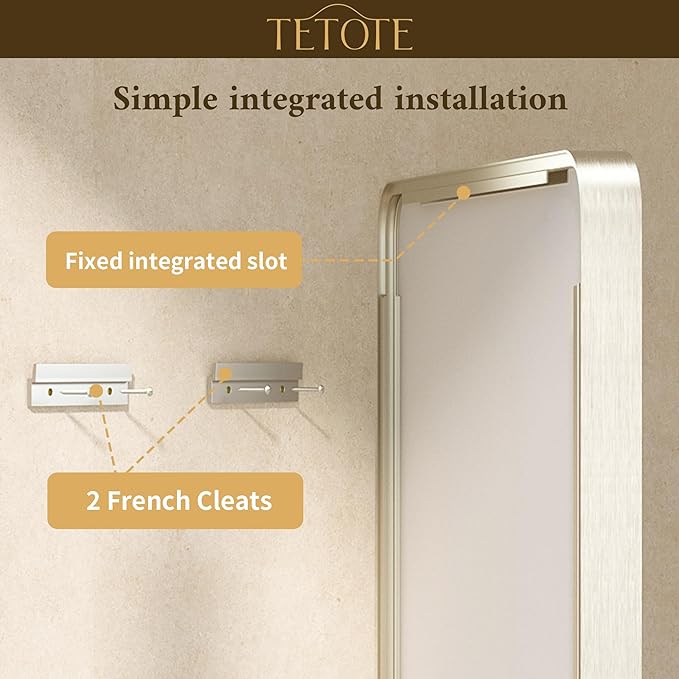 TETOTE Brushed Nickel Mirror 22 x 30 Brushed Nickel Metal Framed Bathroom Mirror, Tempered Glass, Modern Farmhouse Wall Mounted Mirror for Decorative(Horizontal/Vertical)