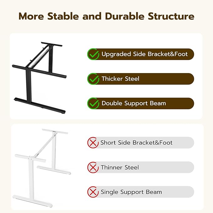 71 Inch L Shaped Standing Desk Adjustable Height, Electric Corner Standing Desk, Sit Stand Computer Table with Reversiable Splice Board, Rustic Brown