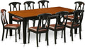 East West Furniture QUKE9-BCH-LC 9 Piece Dining Table Set Includes a Rectangle Dinner Table with Butterfly Leaf and 8 Faux Leather Dining Room Chairs, 40x78 Inch, Black & Cherry