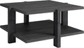 Henn&Hart 35" Wide Square Coffee Table in Charcoal Gray, for Home, Living Room, Bedroom, Entertainment Room, Office