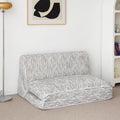 N&V Folding Chainse Lounger Bean Sofa, Foam Filling Folding Matress Sofa, Includes Removable and Machine Washable Cover, Soft Premium Faux Fur, White