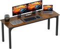 HOMCOM Modern Simple Large Computer Desk, 71" Long Home Office Desk for Two Person, Multi-Purpose Computer Table for Home Office Study, Rustic Brown