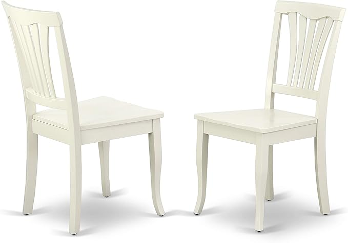 East West Furniture NDAV5-LWH-W 5 Piece Dining Room Table Set Includes a Rectangle Dining Table with Dropleaf and 4 Wood Seat Chairs, 30x48 Inch, Linen White