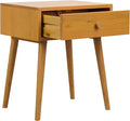 NTC Solid Oak Lux Nightstand with Drawer, Mid Century Modern Side Table Bedroom, Bedside Furniture, Night Stand, End Table, Easy Assembly - Rustic Oak