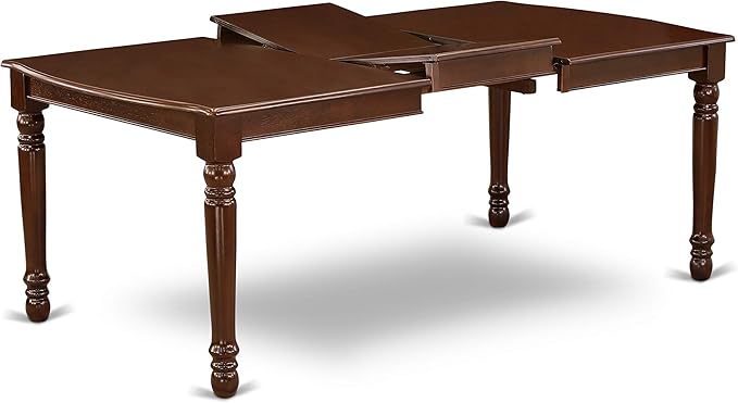 East West Furniture DODA7-MAH-W 7 Piece Kitchen Table & Chairs Set Consist of a Rectangle Dining Room Table with Butterfly Leaf and 6 Solid Wood Seat Chairs, 42x78 Inch, Mahogany