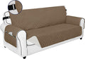 PureFit Reversible Sofa Couch Cover Water Resistant Couch Covers for 3 Cushion, Washable Furniture Cover with Non-Slip Foam and Adjustable Strap for Dogs, Pets (Oversized Sofa, Camel/Ivory)
