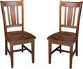 IC International Concepts, Set of Two San Remo SplatBack Dining Chairs, Espresso, 225lbs wt capacity, Solid Real Wood, Sturdy Parawood, Espresso