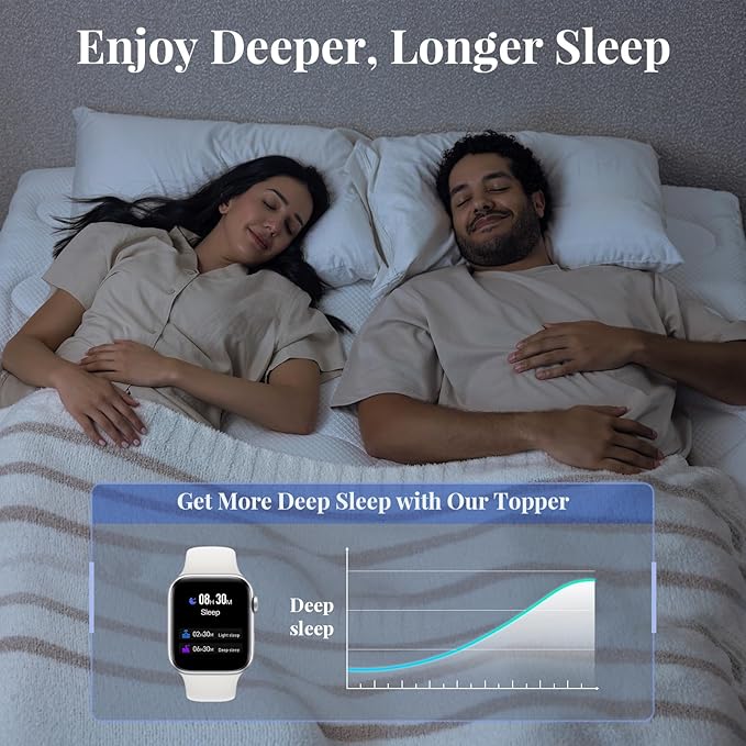 OhGeni Cooling 4 inch Dual Layer Twin XL Mattress Topper for College Dorm Room Essentials, 2 inch Gel Memory Foam, 2 inch Down Alternative Pillow Top Pad, Mattresses Cover for Bed, 6”-19” Deep Pocket