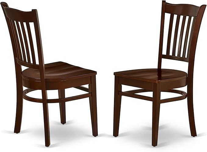 East West Furniture MZGR3-MAH-W 3 Piece Dinette Set for Small Spaces Contains a Rectangle Dining Table with Dropleaf and 2 Kitchen Dining Chairs, 36x54 Inch, Mahogany