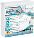 PlushDeluxe Premium Bamboo Mattress Protector – Twin Size, Waterproof, & Ultra Soft Breathable Noiseless Washable Bed Mattress Cover for Comfort & Protection - White
