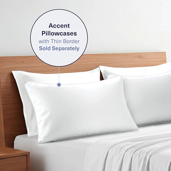 Kickoff Viscose Bamboo Sheets Full Size 4-pc 100% Organic Bamboo Viscose Bed Cooling Sheets Full Size Set Cool Bedding for hot Sleepers Sheet, Flat, Fitted, Pillowcases (Snow White, F)