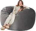 HABUTWAY Bean Bag Chair: Giant 6' Memory Foam Furniture Bean Bag Chair with Microfiber Cover - 6Ft,Grey