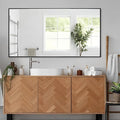 Modern 26"L x 40"W Black Wall Mounted Mirror, Rectangular, Framed, Thickened Stainless Steel Frame, Bathroom Use, Grooming, Home Decor