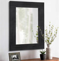 Black Wall Mirror Rectangular Vintage Rustic Wood Framed Large Mirror Deco Farmhouse Living Room Bathroom Bedroom Entrance Mirror 26" x 18"