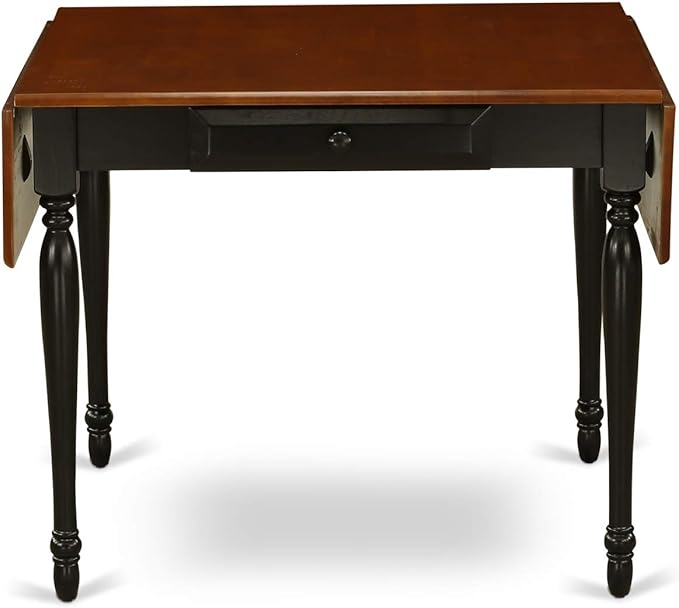 East West Furniture MZAN3-BCH-W 3 Piece Dining Table Set for Small Spaces Contains a Rectangle Dining Room Table with Dropleaf and 2 Wood Seat Chairs, 36x54 Inch, Black & Cherry