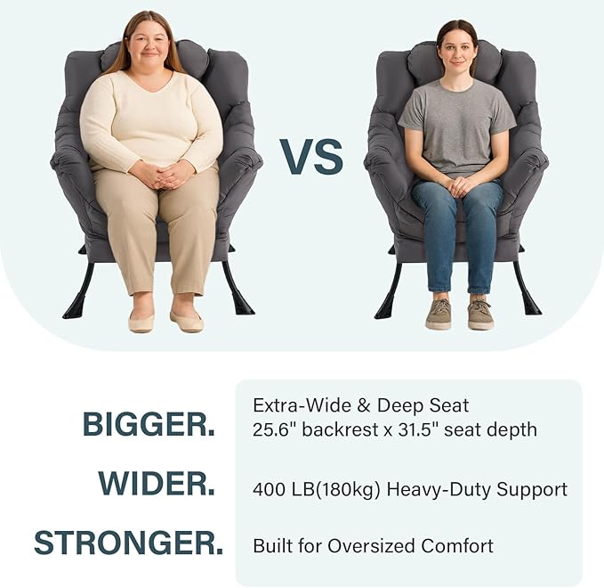 Lazy Chair with Ottoman, Comfy Fabric Accent Lounge Armchair with Lumbar Pillow and Folding Footrest, Reading Leisure Sofa Chair for Bedroom, Living Room, Dorm,Burgundy