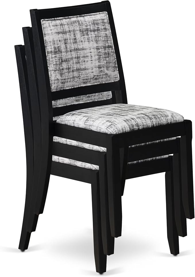 X02X2-206-30 5-pc Dining Room Table Set a Rectangular Kitchen Table and 2 Benches and 2 Wire Brushed Black Polyester Stackable Chairs, 39x120 Inch, Wire Brushed Black