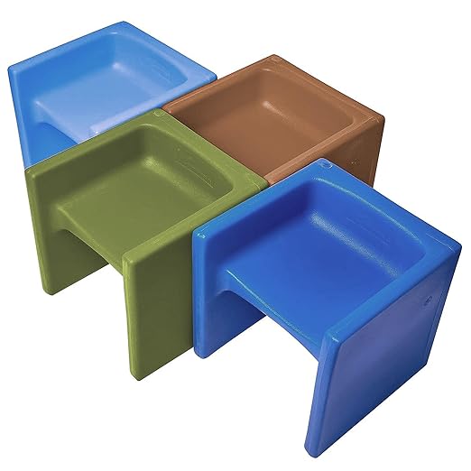 Children's Factory Cube Chairs, Set-4, Woodland CF910-047, Classroom Furniture, Kids Daycare and Preschool Flexible Seating, Toddler Reading Chair