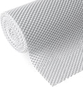 Shelf and Drawer Liner for Kitchen Cabinets Non-Adhesive, Non Slip Durable Strong Clean Long Size 12 Inches X 20 Feet, Shelves, Cabinets, Storage, Kitchen and Desks, Silver Gray