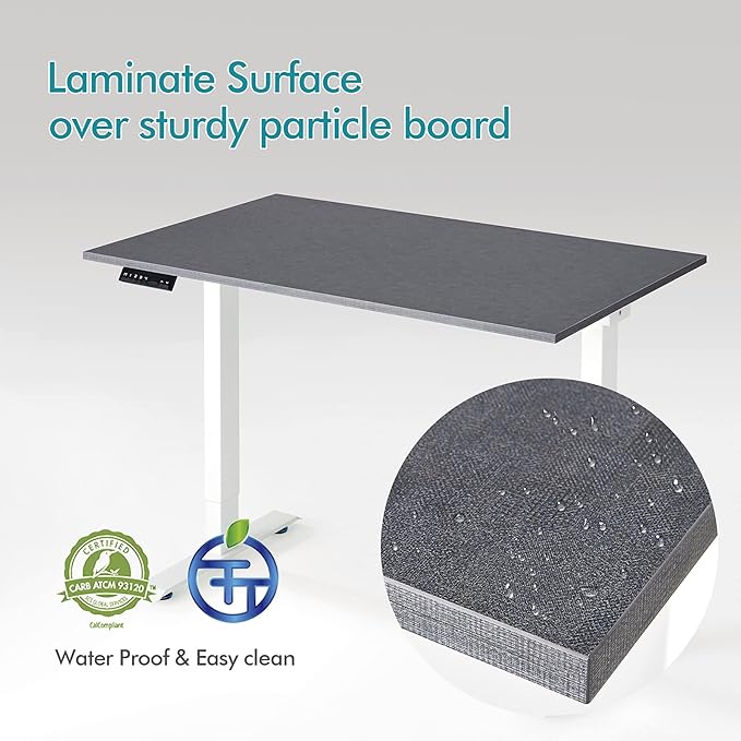 Kaboon Universal Tabletop 45"x20", Solid One-Piece Melamine Table Top, L-Desk Floating Desk DIY, Home and Office,Fabric Blue