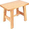 Bamboo Step Stool for Kids Adults Bathroom, 10 Inch One Step Stool You Can Sit On for Bedroom and Kitchen (Medium).
