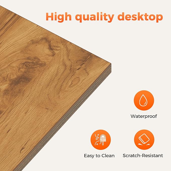 Rolling Computer Desk with Wheels, Gaming Desk for Small Spaces, Modern Simple Style Table for Home Office, Study Writing Table (Caster, Light Antique, 40 inch)