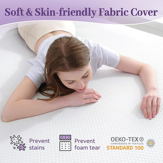 SINWEEK 2 Inch Gel Memory Foam Mattress Topper Queen Size, Ventilated High Density Pad for Back Pain, Bed Topper with Removable Soft Cover, CertiPUR-US Certified