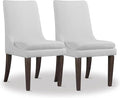 Upholstered Dining Chairs Modern Sidechair Performance Fabric High Back Armlesschair for Diningroom Kitchen,White,Set of 2(1 Box)