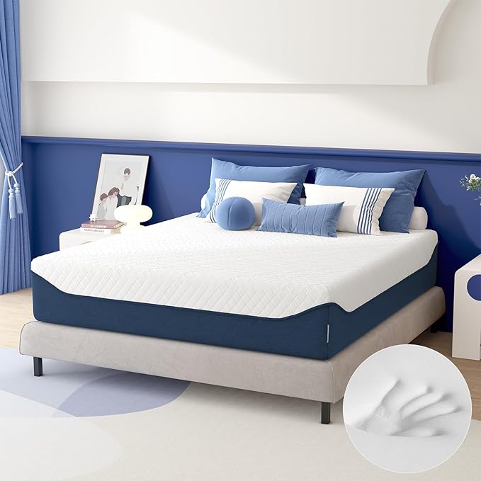 SDHYL King Mattress, 10 Inch Gel Infused Memory Foam Mattress for Good Sleep, Bed in a Box Mid Firm CertiPUR-US Certified & Fiberglass Free, Washable Cover, 80"*76"