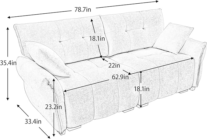 Modern Chenille Fabric 2-Seat Loveseat Sofa, Premium Upholstery Living Room Couch with Tufted Backrest & Comfortable Armrests and High-Resilience Memory Foam Cushions,Orange