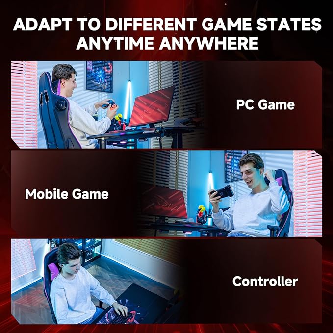 GTPLAYER Gaming Chair with Bluetooth Speakers and Footrest, Ergonomic Gamer Chair with Reclining Backrest, 3D Armrests, Adjustable Seat Height, Computer Desk Chair for Adults (Purple)