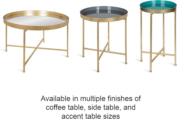 Kate and Laurel Celia Side Tables, Set of 2, Gold and Black, Decorative Modern Glam End Table