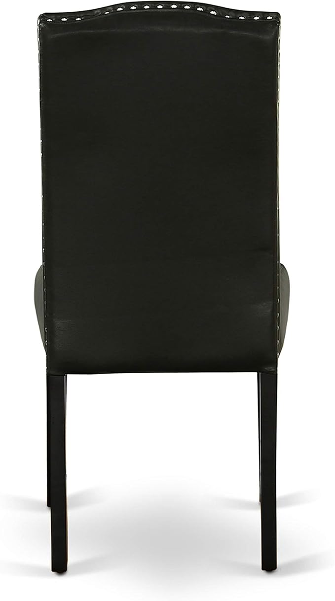 East West Furniture NOEN5-BLK-69 5 Piece Kitchen Table & Chairs Set Includes a Rectangle Butterfly Leaf Dining Table and 4 Black Faux Leather Parsons Chairs, 32x54 Inch, Black