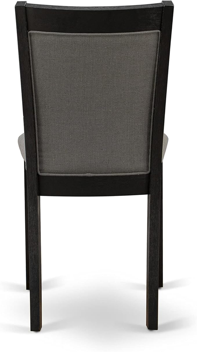 East West Furniture V627MZ650-5 5 Piece Dining Room Table Set Includes a Rectangle Kitchen Table with V-Legs and 4 Dark Gotham Grey Linen Fabric Parsons Chairs, 40x72 Inch, Multi-Color