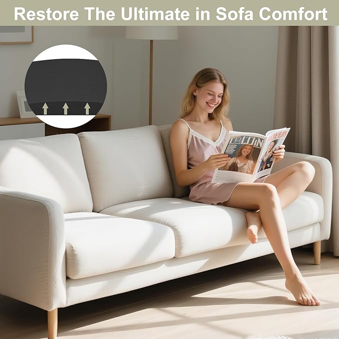 Couch Cushion Support for Sagging Seat, High-Density Curved Foam Sofa Furniture seat Couch Cushions Support Repair, 20"x20" Black Set of 2