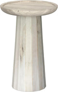 SIMPLIHOME Dayton SOLID MANGO WOOD 13 inch Wide Round Contemporary Wooden Accent Table in White Wash , Fully Assembled for the Living Room and Bedroom