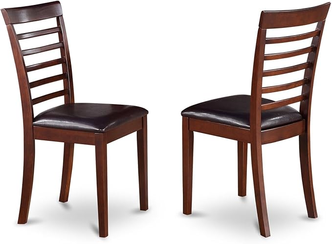 East West Furniture NOML3-MAH-LC 3 Piece Dining Table Set Contains a Rectangle Dining Room Table with Butterfly Leaf and 2 Faux Leather Upholstered Chairs, 32x54 Inch, Mahogany