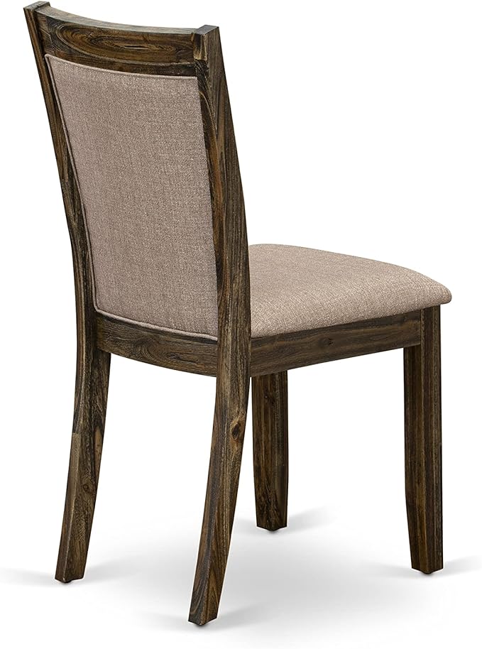 East West Furniture X727MZ716-9 9 Piece Dining Room Table Set Includes a Rectangle Dining Table with X-Legs and 8 Dark Khaki Linen Fabric Upholstered Chairs, 40x72 Inch, Multi-Color