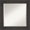 Amanti Art Brown Wall Mirror 26x26 Rustic Plank Espresso Square Bathroom Mirror for Wall Decor Living Room, Medium Country Rustic Frame, Hangs Horizonally and Vertically, Bathroom Decor, Beveled Edge