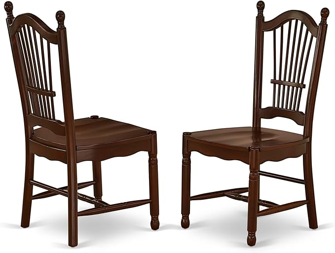 East West Furniture MZDO3-MAH-W 3 Piece Dining Room Furniture Set Contains a Rectangle Kitchen Table with Dropleaf and 2 Dining Chairs, 36x54 Inch, Mahogany
