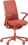 Branch Verve Chair - High Performance Executive Office Chair with Contoured Seat Back and Adjustable Lumbar Rest - High Density Foam Cushion with Aluminum Base - Up to 275 lbs - Coral