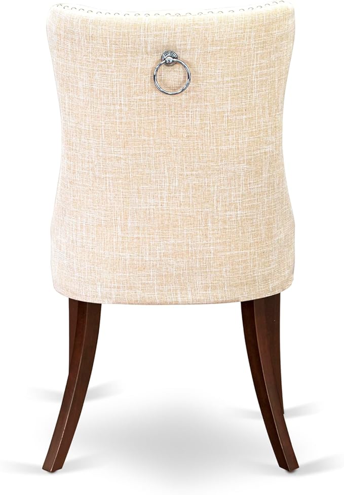 East West Furniture DODA9-MAH-32 9 Piece Dining Table Set Contains a Rectangle Kitchen Table with Butterfly Leaf and 8 Polyester Fabric Padded Chairs, 42x78 Inch, Mahogany