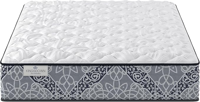 Kingsdown Cushion Firm Hybrid Mattress Queen Cooling Gel Memory Foam Layer Multi-Layered Motion Isolation Cool Sleep Quilted Top Luxury Mattresses, 13.5-Inch Passions Merridale