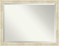 Amanti Art White Bathroom Mirror for Over Sink, 35x45 Country White Wash Rectangle Vanity Mirror, X-Large Rustic Farmhouse Wood Frame, Hangs Horizonally and Vertically, Bathroom Wall Decor, Beveled