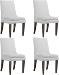 Upholstered Dining Chairs Modern Sidechair Performance Fabric High Back Armlesschair for Diningroom Kitchen,White,Set of 4(2 Box)