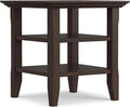 SIMPLIHOME Acadian SOLID WOOD 19 inch Wide Square Transitional End Table in Warm Walnut Brown for the Living Room and Bedroom