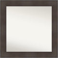 Amanti Art Brown Bathroom Mirror for Over Sink, 32x32 William Rustic Woodgrain Square Vanity Mirror, Large Casual Frame, Hangs Horizonally and Vertically, Bathroom Wall Decor, Non-Beveled Edge