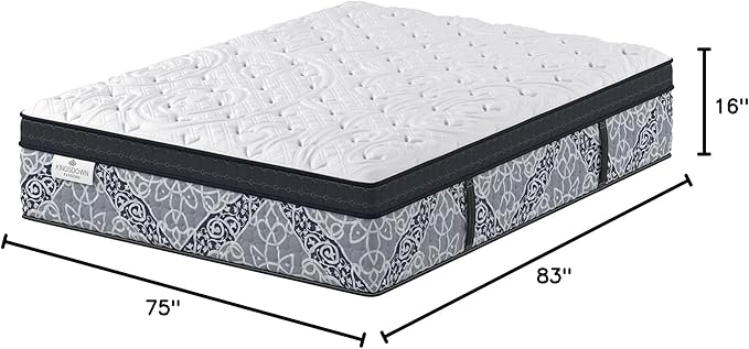 Kingsdown Passions Kelbrooke 16" Plush Euro Pillow Top Hybrid Mattress California King, Gel Memory Foam Layer Motion Isolation Quilted Top Premium Mattress